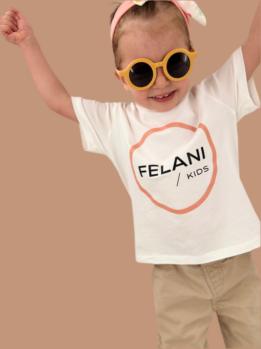Felani Kids T-Shirt – Weiß mit Logo (Unisex)