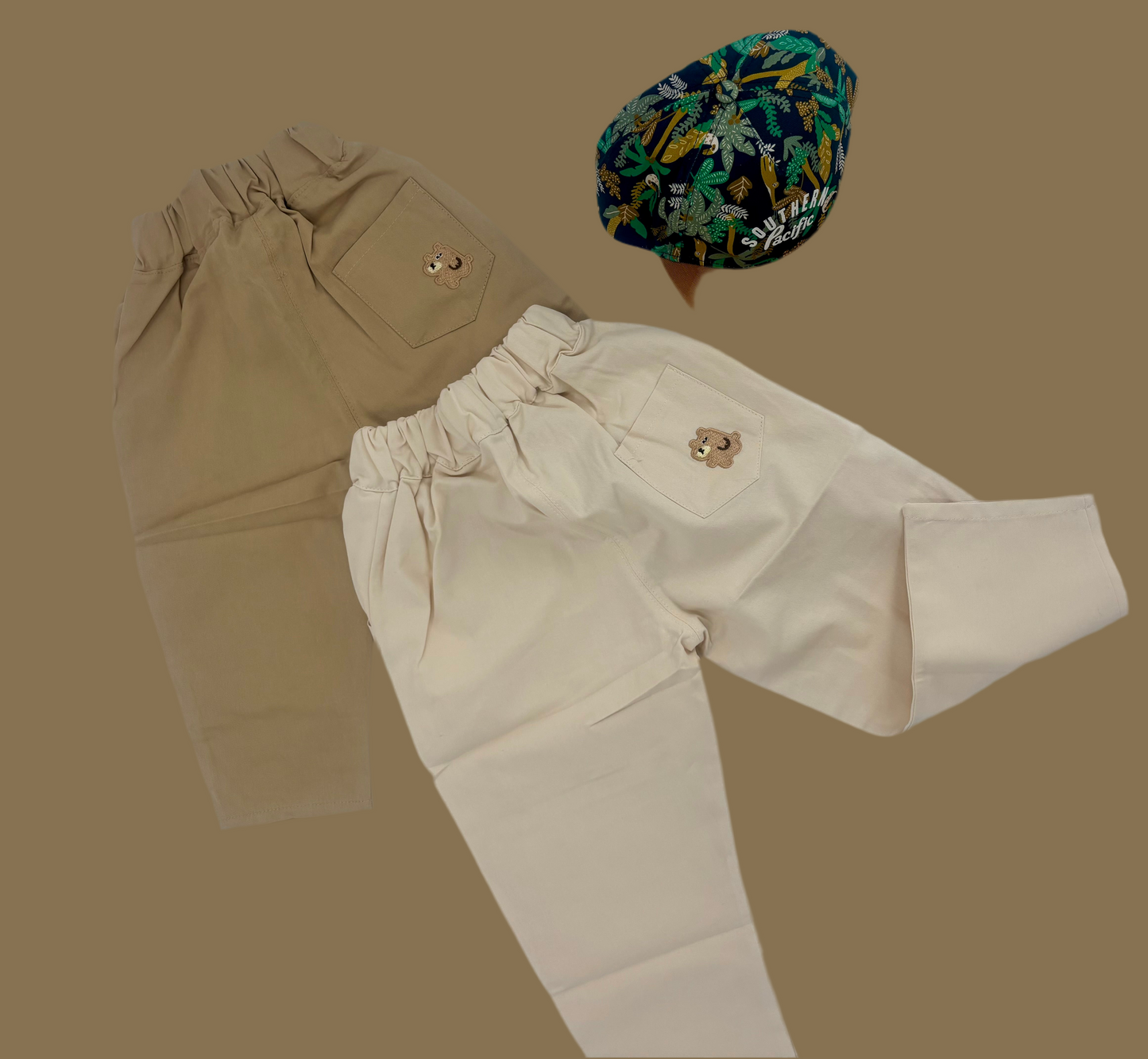 Bequeme Kinderhose aus Baumwolle –  Hellbraun