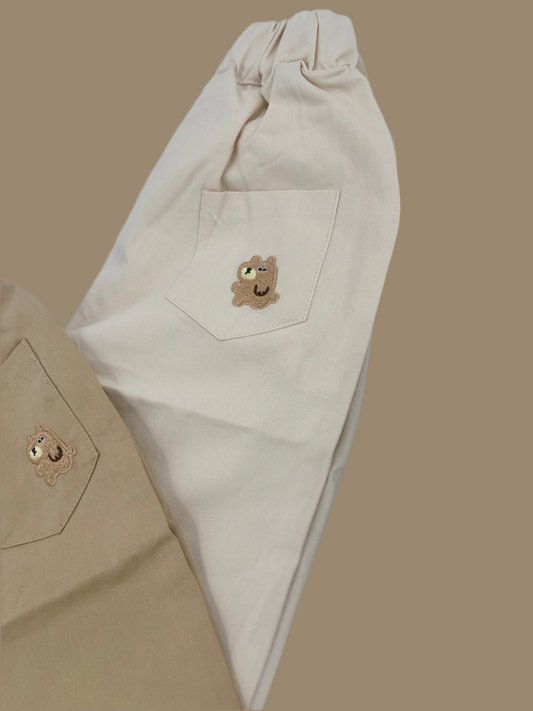 Bequeme Kinderhose aus Baumwolle –  Hellbraun
